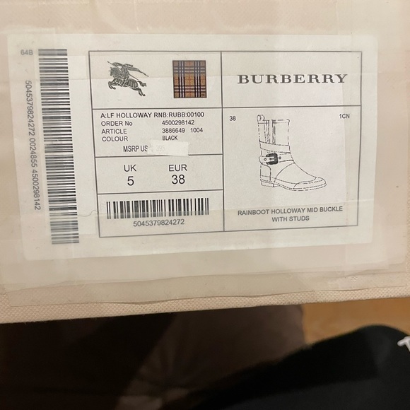Burberry Spike Rain Boots Sz. 8 - Picture 4 of 4